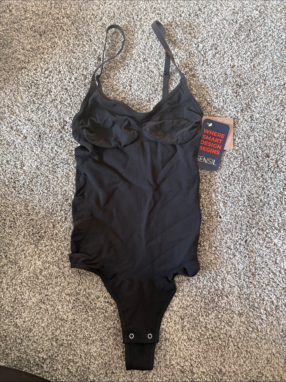 Sensil Shaper Bodysuit Shapewear One Piece Snap Black Size M/L New